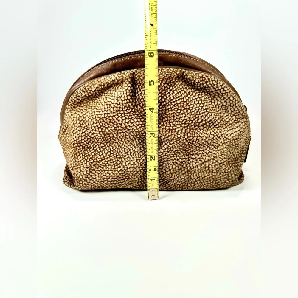 BORBONESE Pouch by Redwall Quial Pattern Suede leather- Authentic Made in Italy